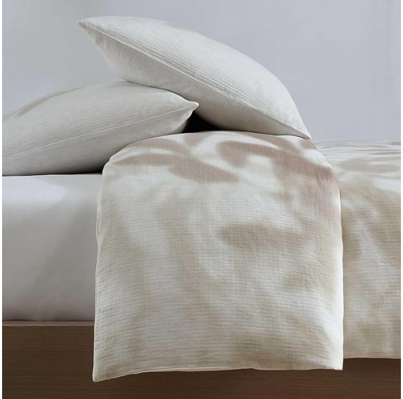 - King Duvet Cover Set, Soft Cotton Bedding with Matching Shams, Floral Bed Essentials, Oeko-Tex Certified (Shadow Branches Beige, King)