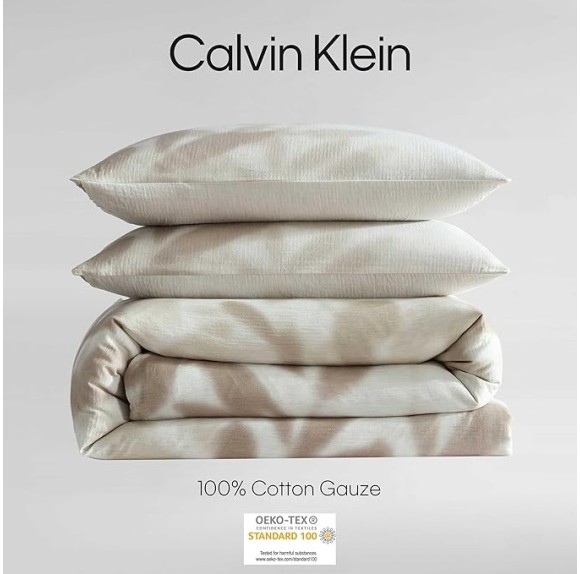 - King Duvet Cover Set, Soft Cotton Bedding with Matching Shams, Floral Bed Essentials, Oeko-Tex Certified (Shadow Branches Beige, King)