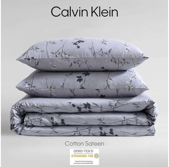 - King Duvet Cover Set, Super Soft Cotton Sateen Bedding with Matching Shams, Smooth & Silky, Floral Printed Room Essentials (Wildflower Dusk Purple, King)