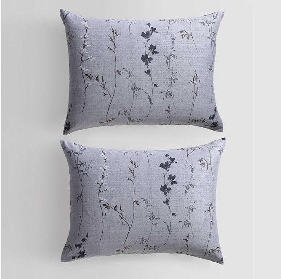 - King Duvet Cover Set, Super Soft Cotton Sateen Bedding with Matching Shams, Smooth & Silky, Floral Printed Room Essentials (Wildflower Dusk Purple, King)