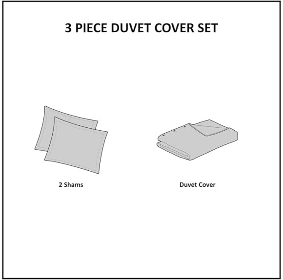 King/Cal King 3 Piece Elastic Embroidered Cotton Duvet Cover Set, Modern Tufted Design with Button Closure, White